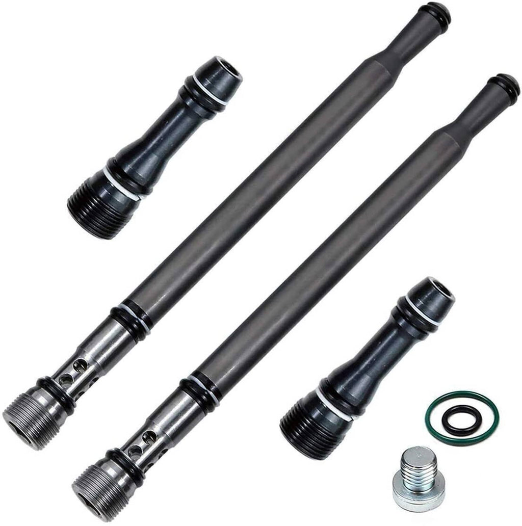 Four-piece black fuel stand pipe dummy plug kit with metal inserts and green gasket
