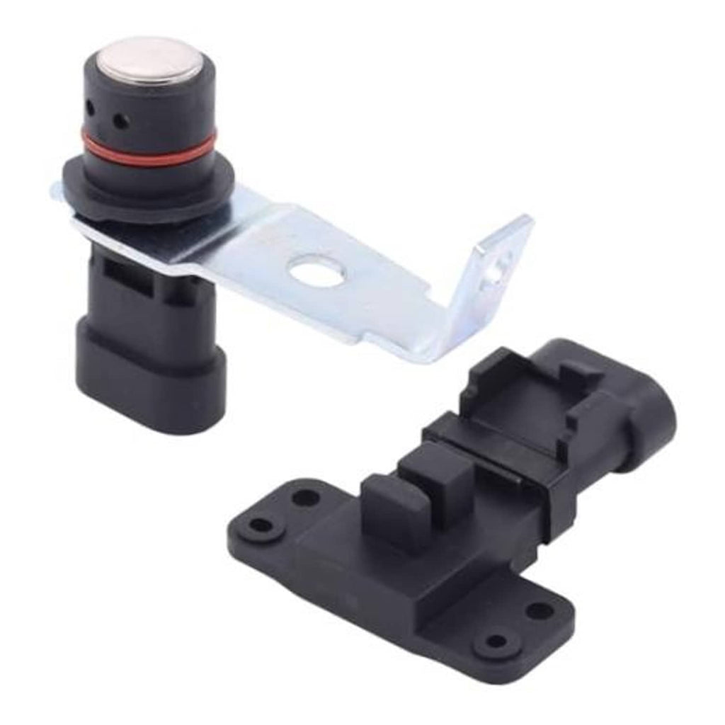 Engine crankshaft and camshaft position sensor kit with black wiring connector and mount bracket