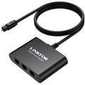 Black LiNKFOR optical audio splitter, 1x3 Toslink with SPDIF cable connections