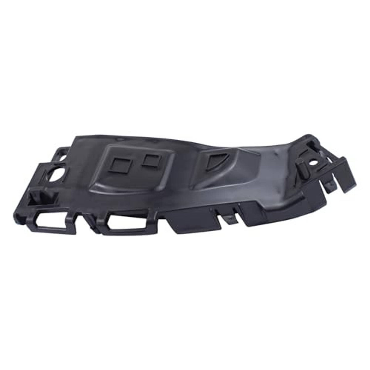 Dark gray bumper cover support rail with molded squares, trim channel, and side brackets