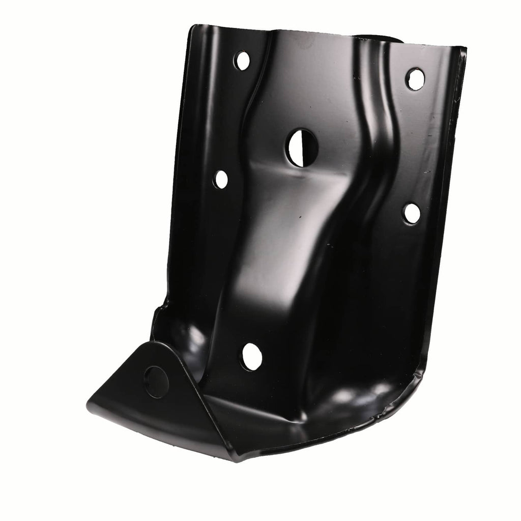 Rear leaf spring hanger shackle bracket pair, black steel with mounting bolt holes