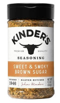 Kinder's Sweet & Smoky brown sugar seasoning bottle, black cap, brown label