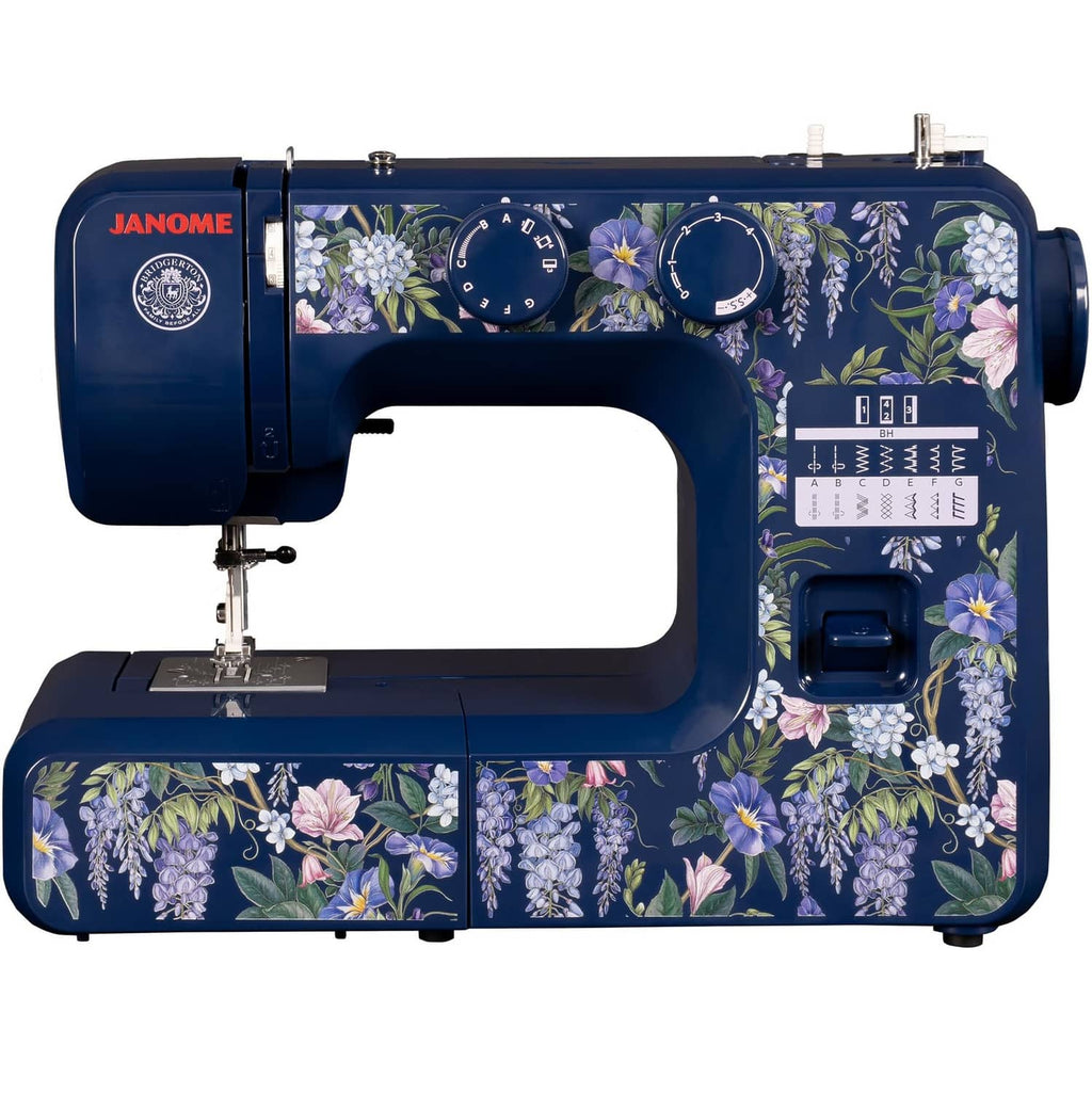 RivetOak Janome Wisteria Promenade Easy-to-Use 15-Stitch 7"D x 16"W x 12"H, Indigo