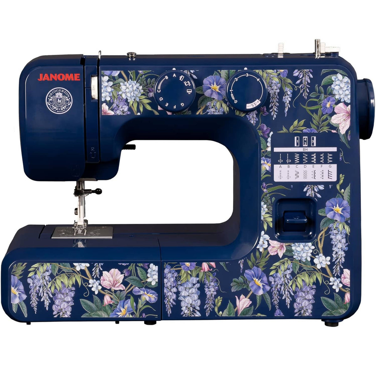 RivetOak Janome Wisteria Promenade Easy-to-Use 15-Stitch 7"D x 16"W x 12"H, Indigo