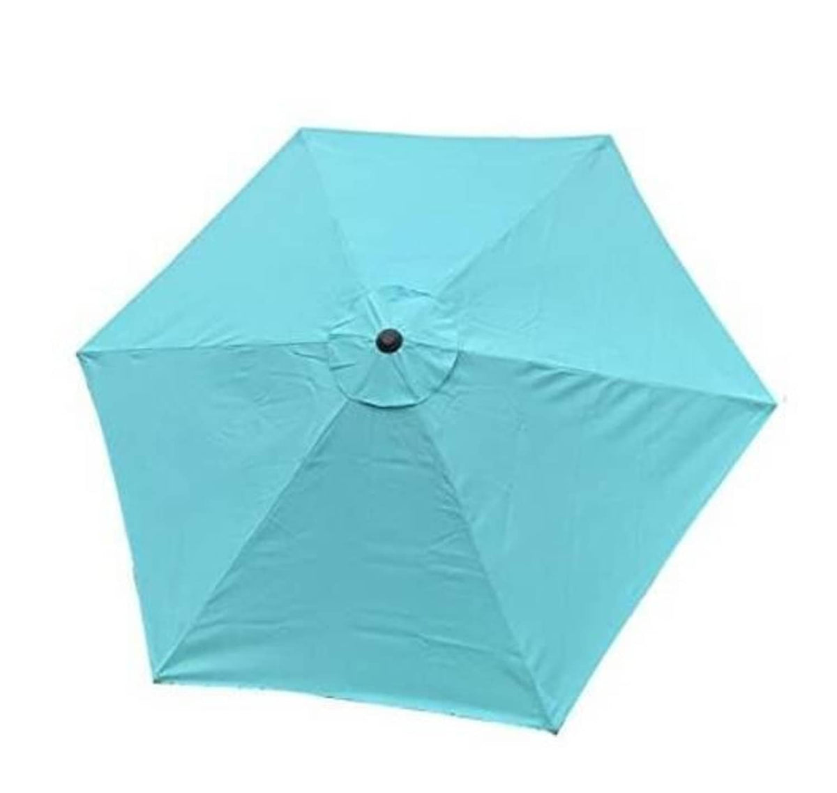 Turquoise patio umbrella replacement canopy with circular button and 6-rib shape