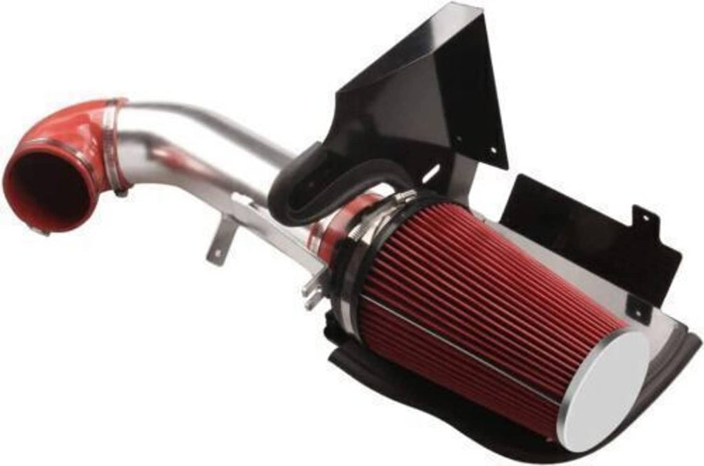 4-inch cold air intake kit with red cone filter and black heat shield