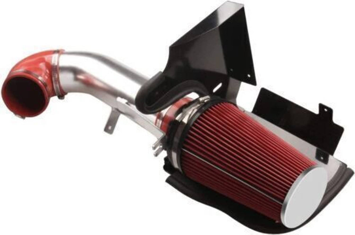 4-inch cold air intake kit with red cone filter and black heat shield