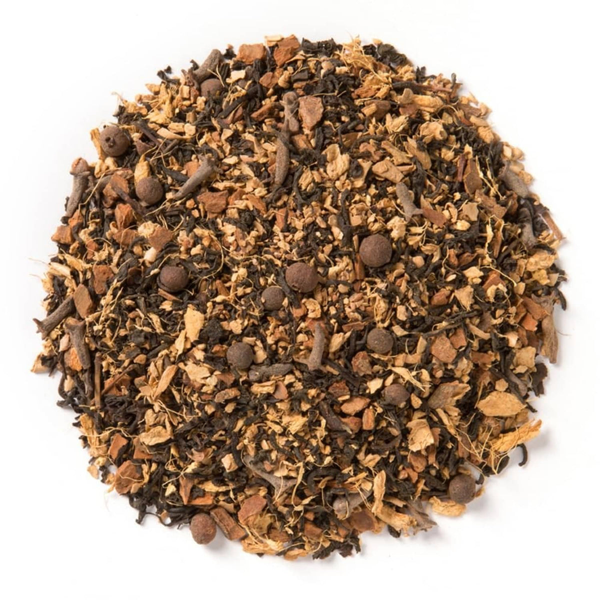Loose leaf black tea blend with pumpkin spice mix in bowl
