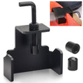 Universal mower blade removal tool, black clamp with threaded screw handle
