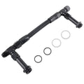 Dual feed braided AN8 fuel line kit with black fittings and included O-rings