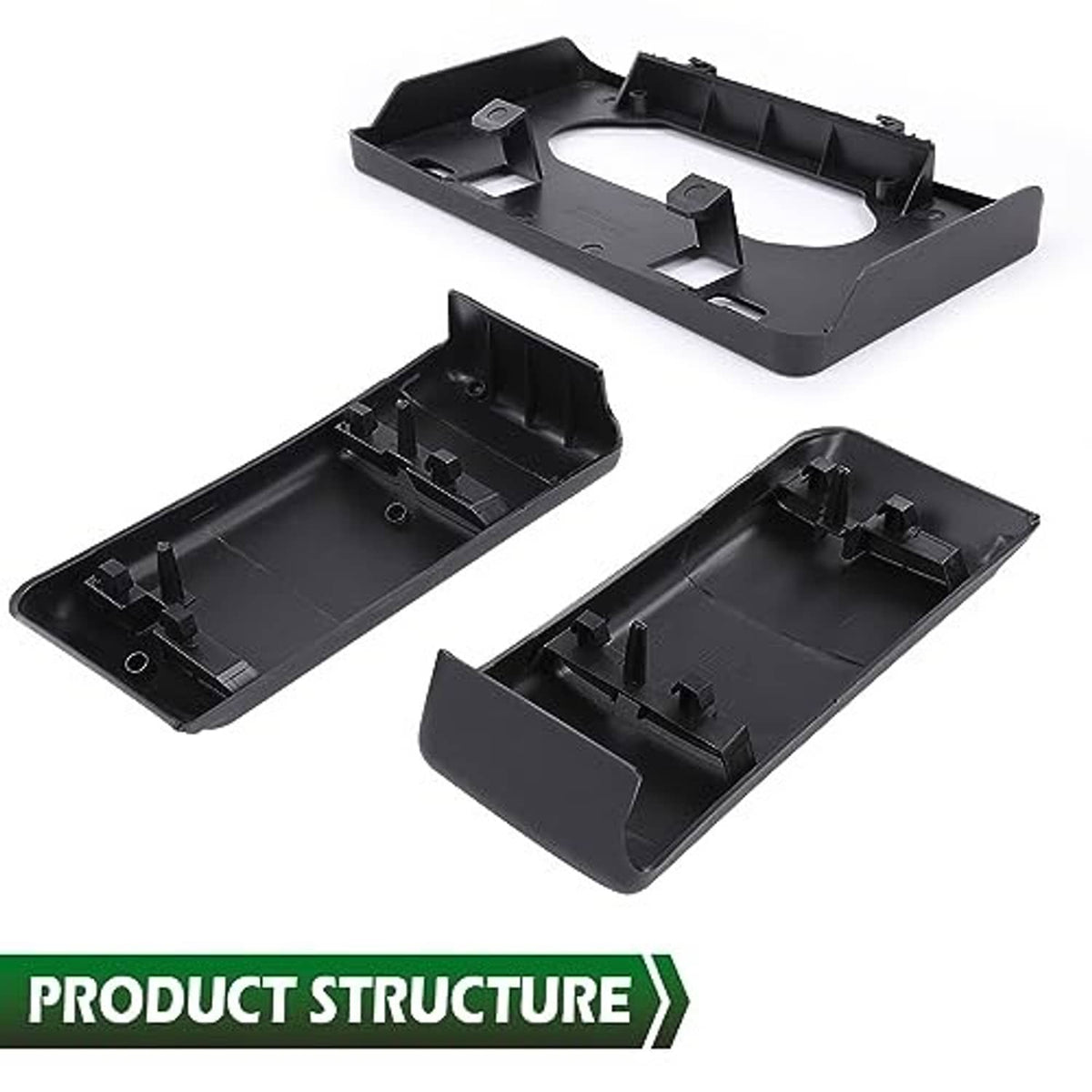Front bumper guard pads inner mounts with clips and slots, black plastic