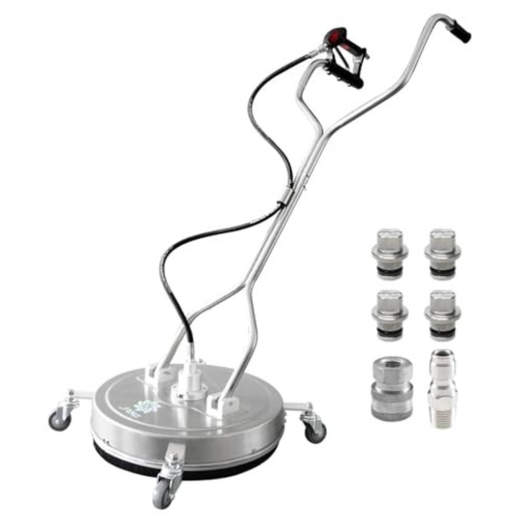 24-inch surface cleaner with 4 wheels, extended handle, and overhead red trigger control