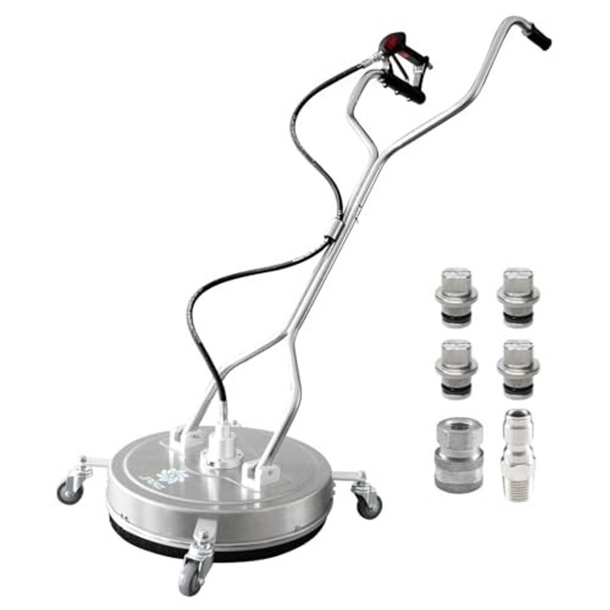 24-inch surface cleaner with 4 wheels, extended handle, and overhead red trigger control