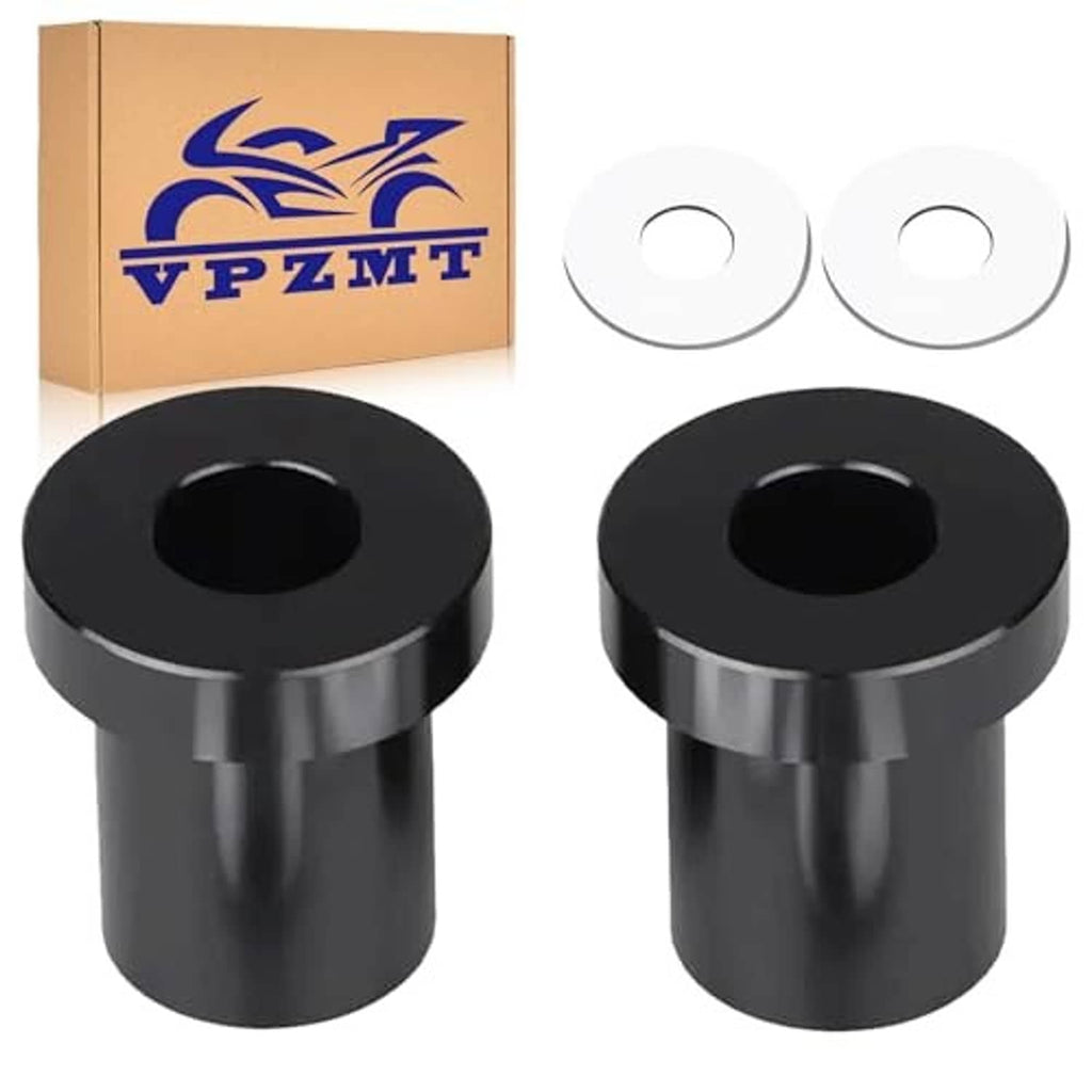 Black handlebar riser bushing set: two cylindrical pieces with flat top and center hole