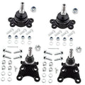 Front suspension ball joint kit, black rubber boots, metal studs, mounting plates, bolts and nuts