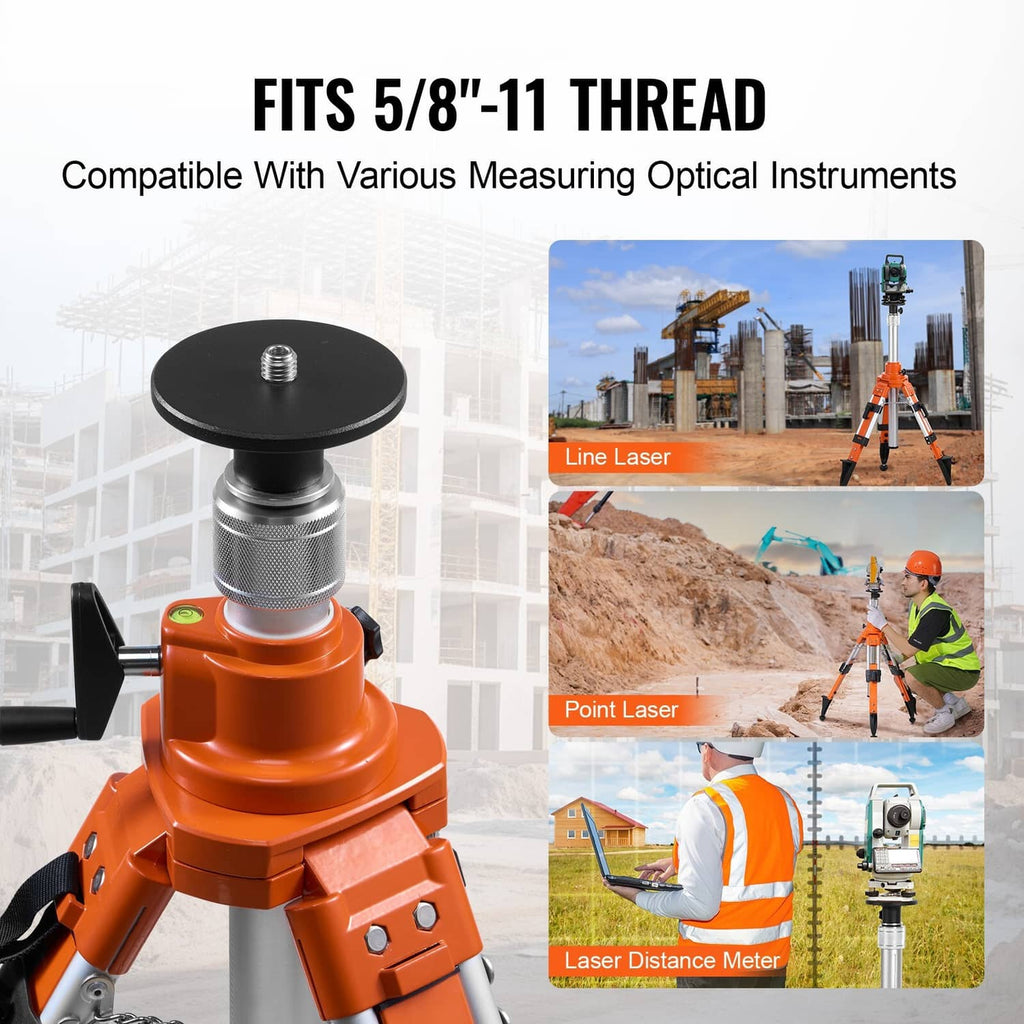 Orange tripod mounting top with 5/8"-11 thread for laser levels