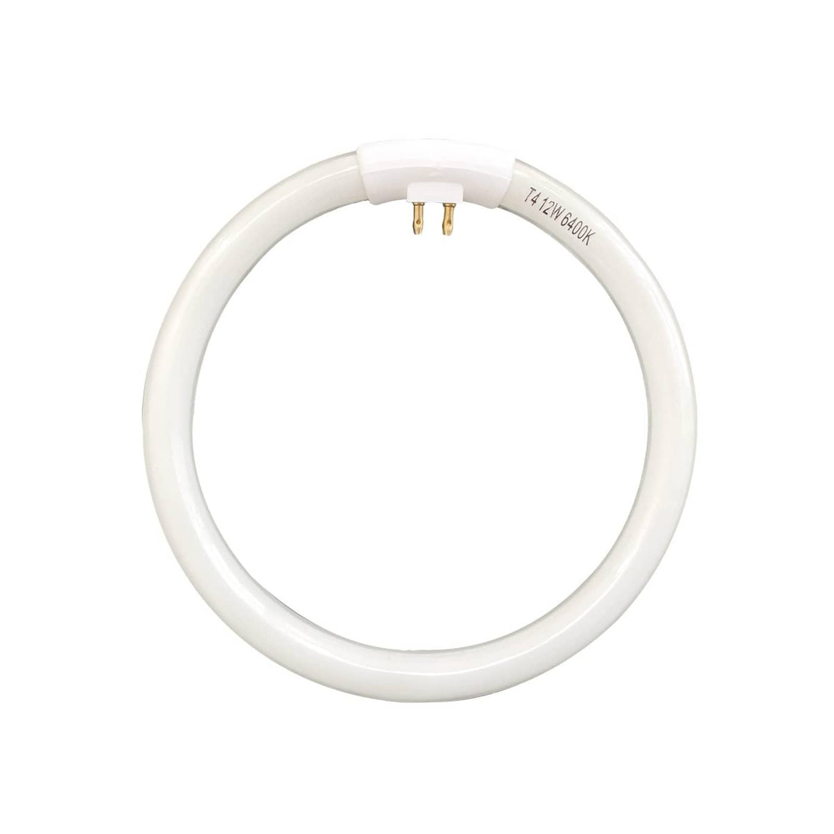 White T4 LED replacement bulb with 2-prong pins, circular ring shape