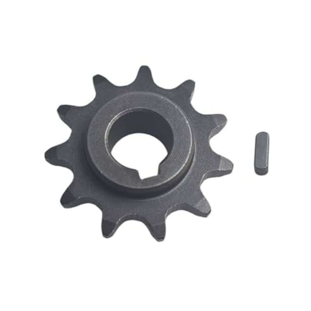 11-tooth sprocket gear with central bore and small key piece, dark metal finish