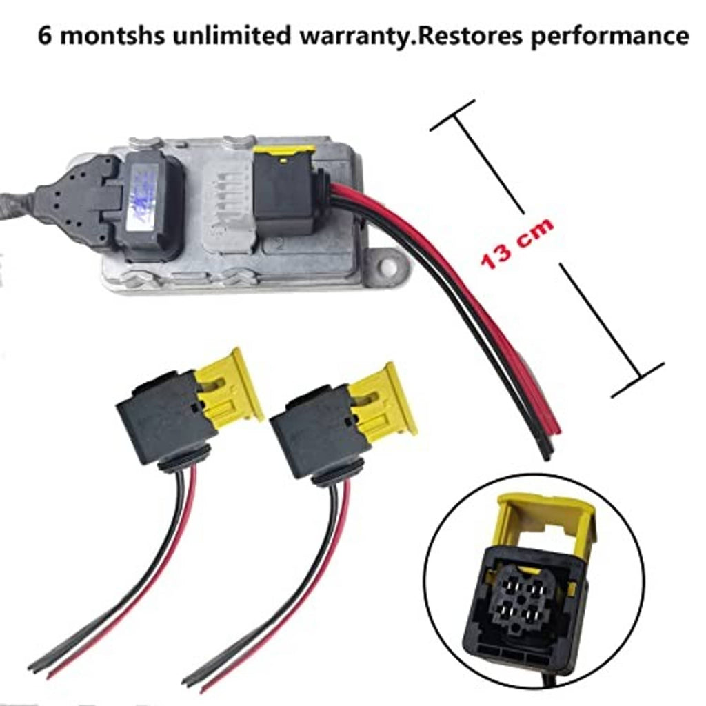 Vehicle sensor harness with grey module and two yellow 4-pin connector plugs