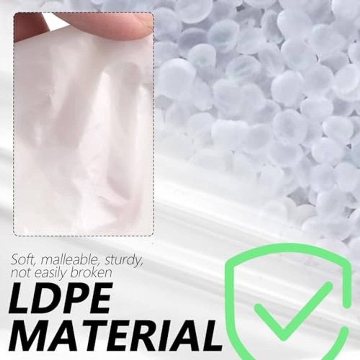 White LDPE tire storage bag material, smooth and slightly crinkled texture