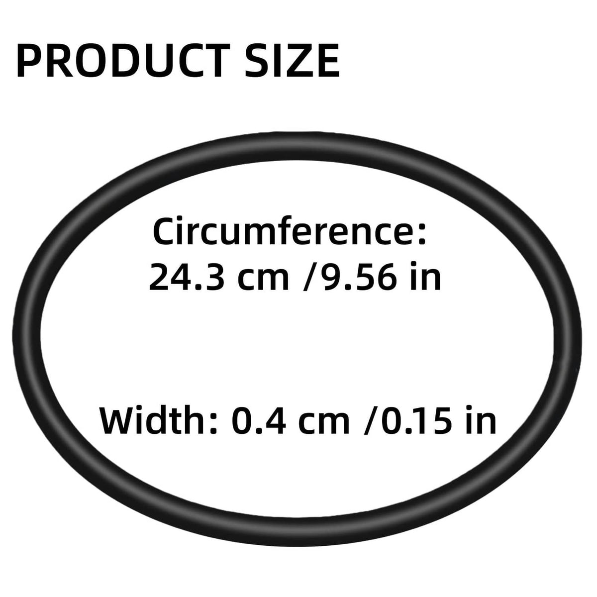 Rock tumbler belt size: 24.3 cm circumference, 0.4 cm width