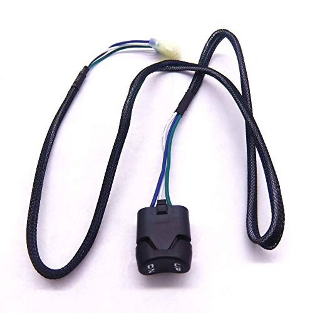 Black braided control harness with two molded switch modules and multi-wire connectors