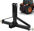3-point hitch receiver quick hitch draw bar, black steel frame with pin loop and shackle bars