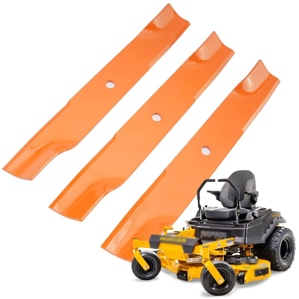 Orange mower blades set with 3 replacement blades
