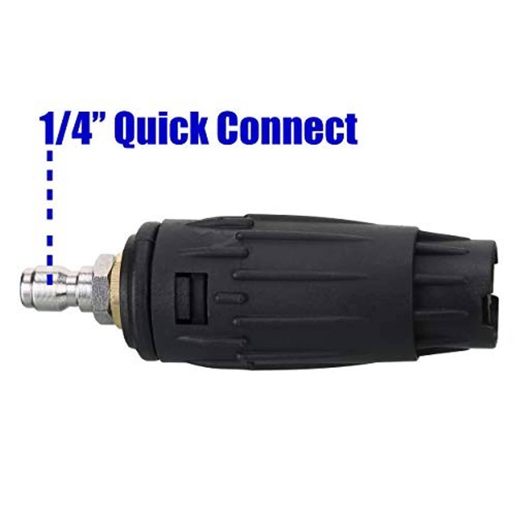 Black pressure washer nozzle tip with 1/4 in quick-connect fitting