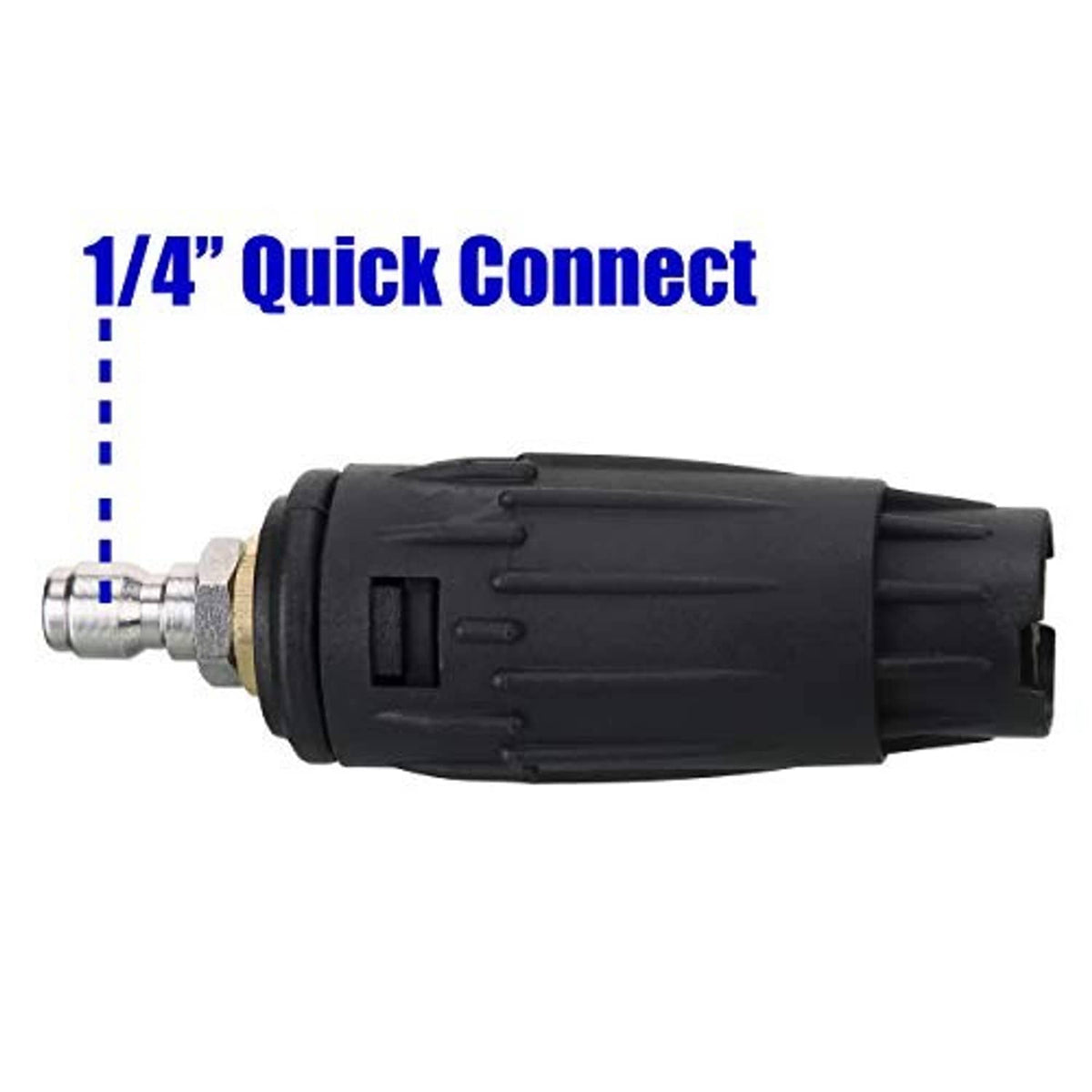 Black pressure washer nozzle tip with 1/4 in quick-connect fitting