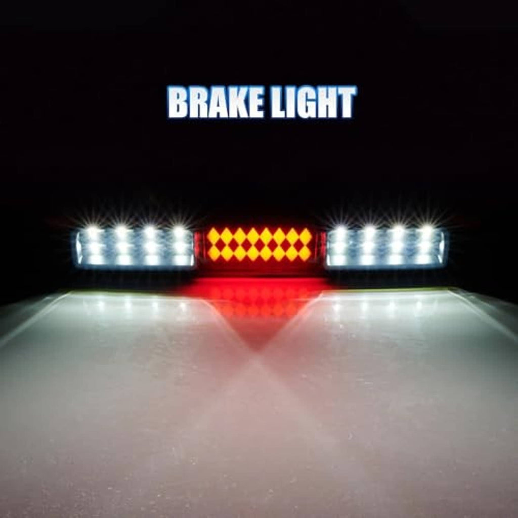 Third brake light LED bar with bright white side LEDs and red brake illumination