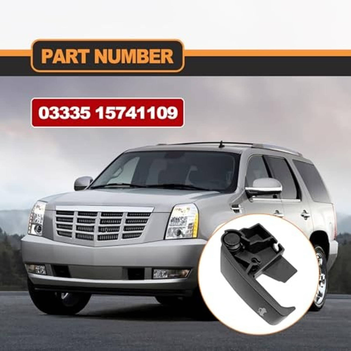 Black hood latch release pull handle shown with part number 03335 15741109