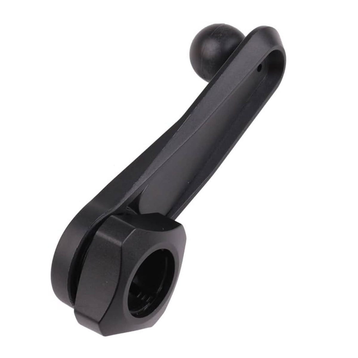 Black ball head phone holder with extended arm and round mounting base