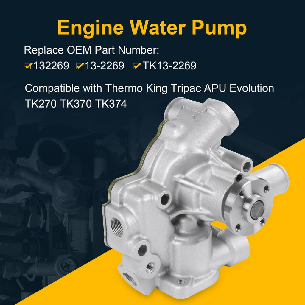 Engine water pump assembly with aluminum housing and circular hub