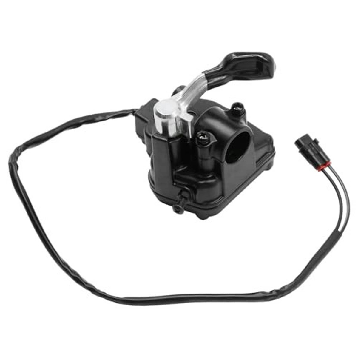 Black thumb throttle control with clear lever and wiring plug