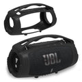 Black silicone protective case for portable Bluetooth speaker with handle openings
