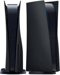 Black PS5 Disc Edition faceplate cover, replacement shell with side vent cutouts