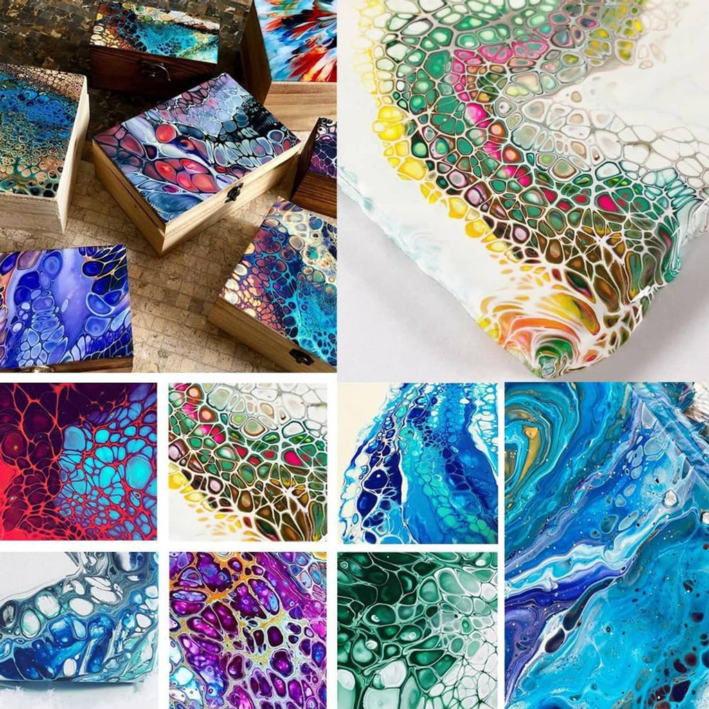 Acrylic cell art sheets with colorful bubble patterns
