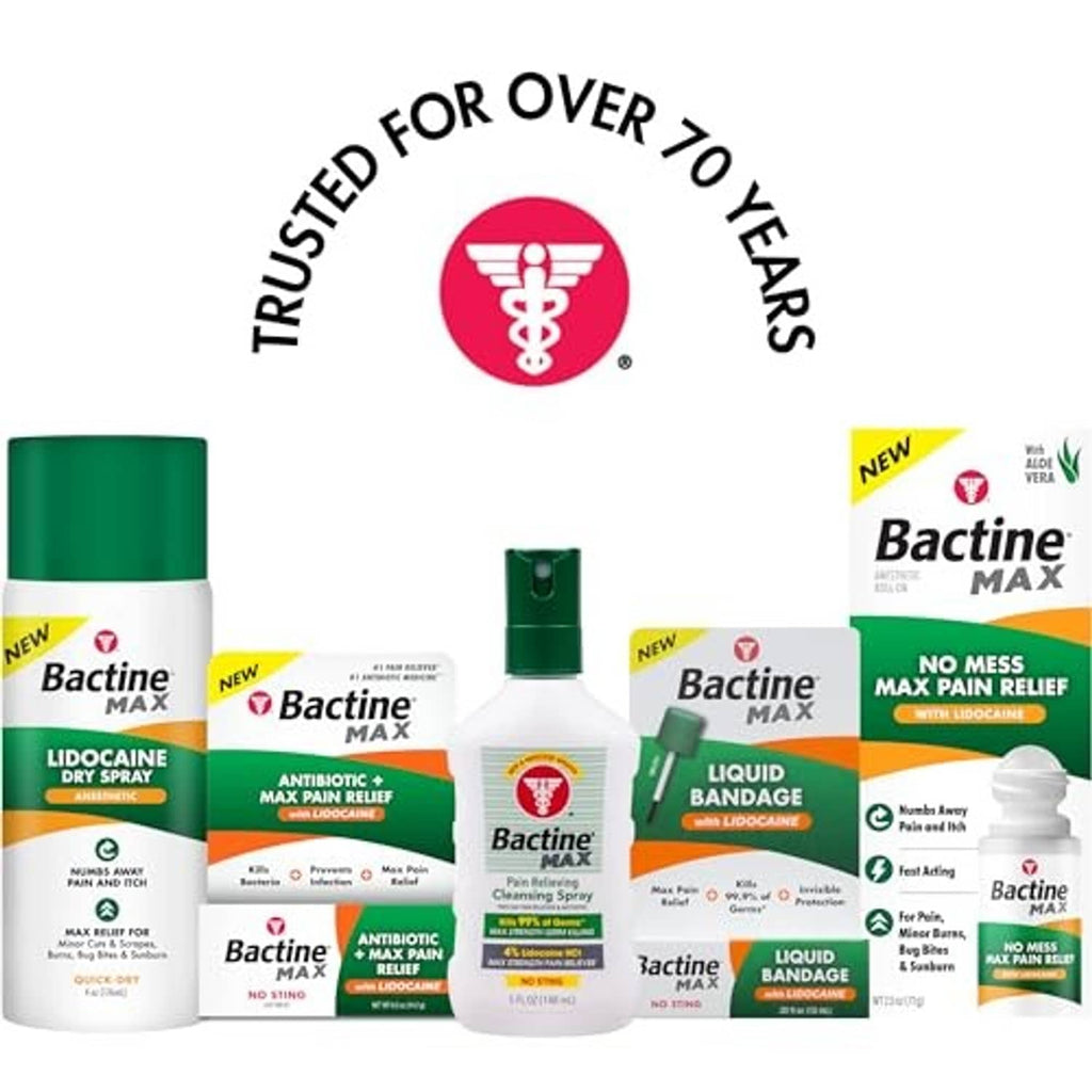 Bactine Max first aid spray variety pack showing multiple spray bottles