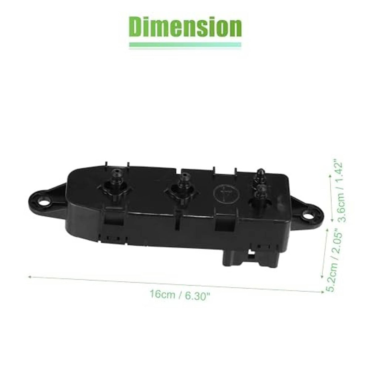 Black power seat switch module with four control knobs and pin connector