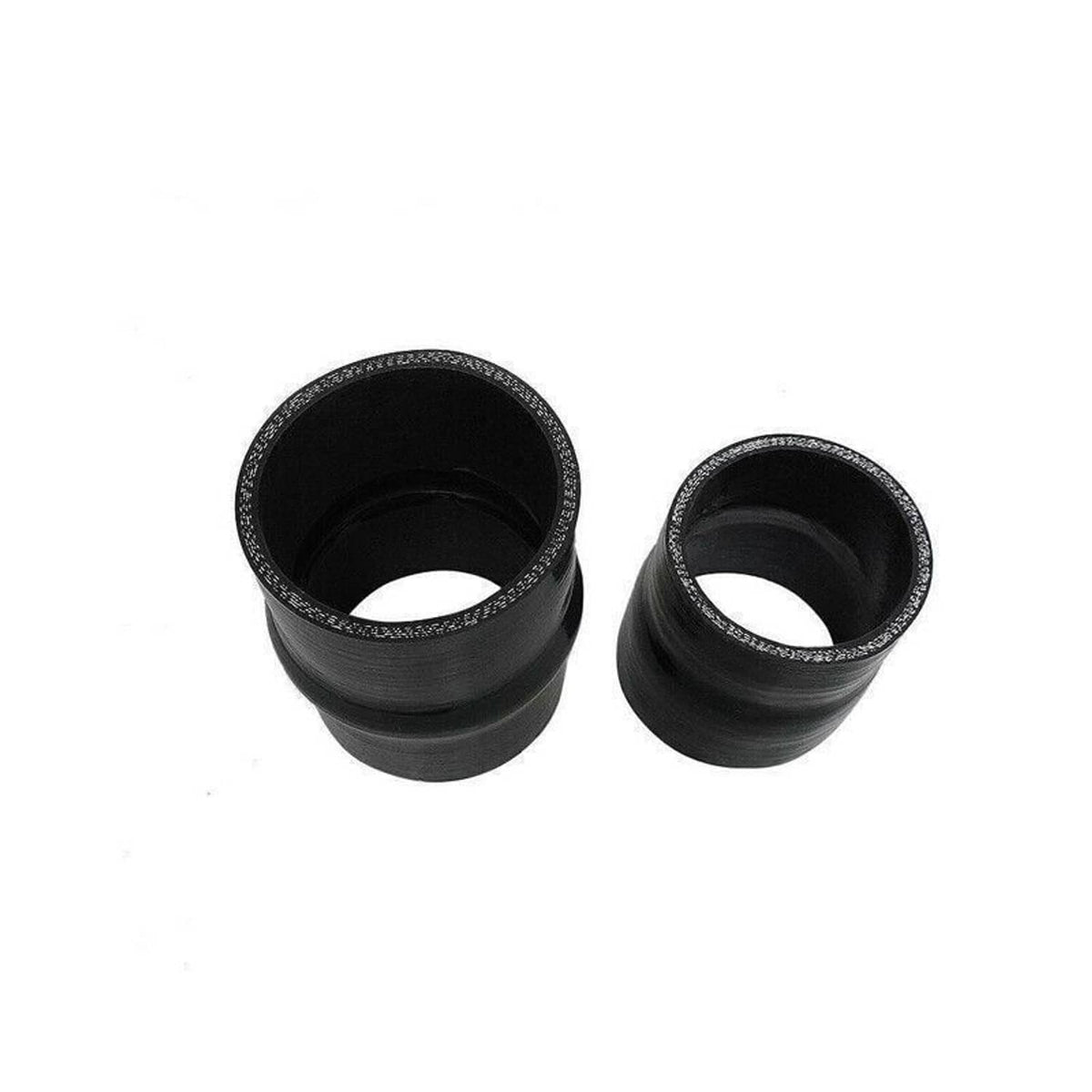 Pair of black silicone intercooler pipe boot couplers