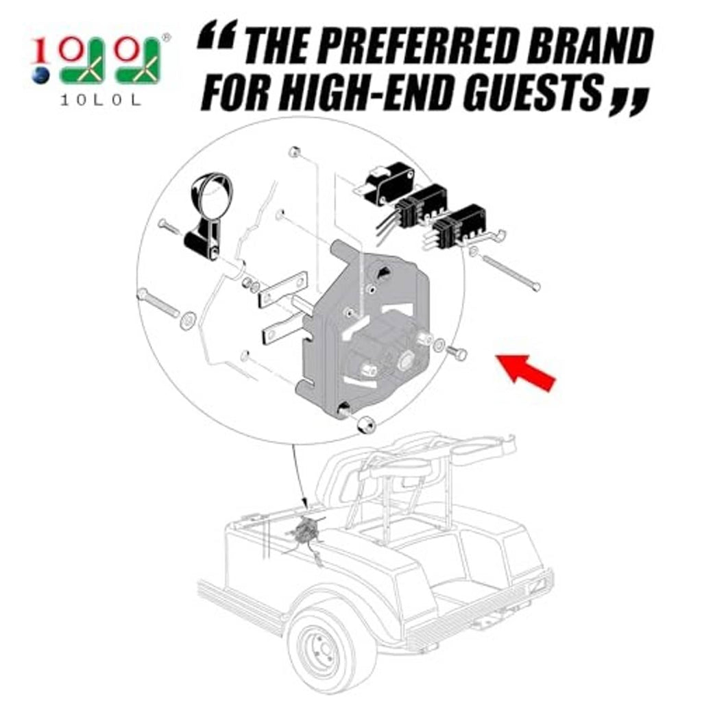 Illustrated diagram showing golf cart forward and reverse switch assembly wiring