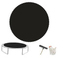 Round black trampoline replacement jumping mat with textured bounce surface