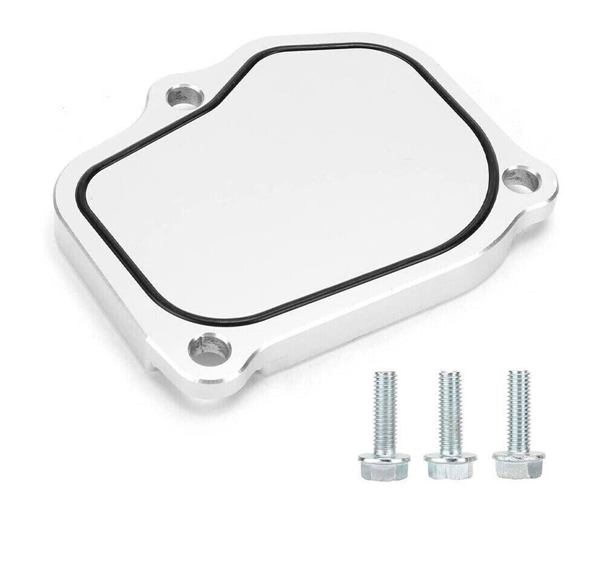 Timing cover plate kit with black gasket seal and three mounting bolts