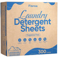 Fragrance-free laundry detergent sheets box, beige packaging with blue label