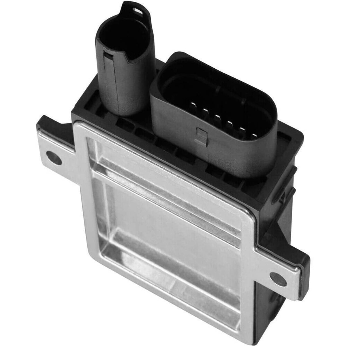 Glow plug control module with black connector and brushed metal faceplate