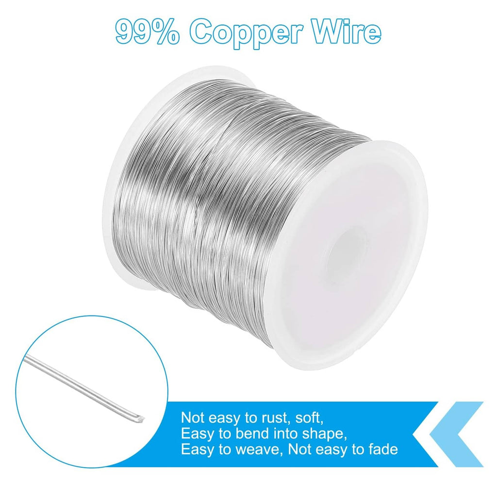 99% copper jewelry wire on a compact spool, silver tone, 28 gauge