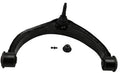 Front upper suspension control arm with ball joint assembly, black metal with rubber bushings