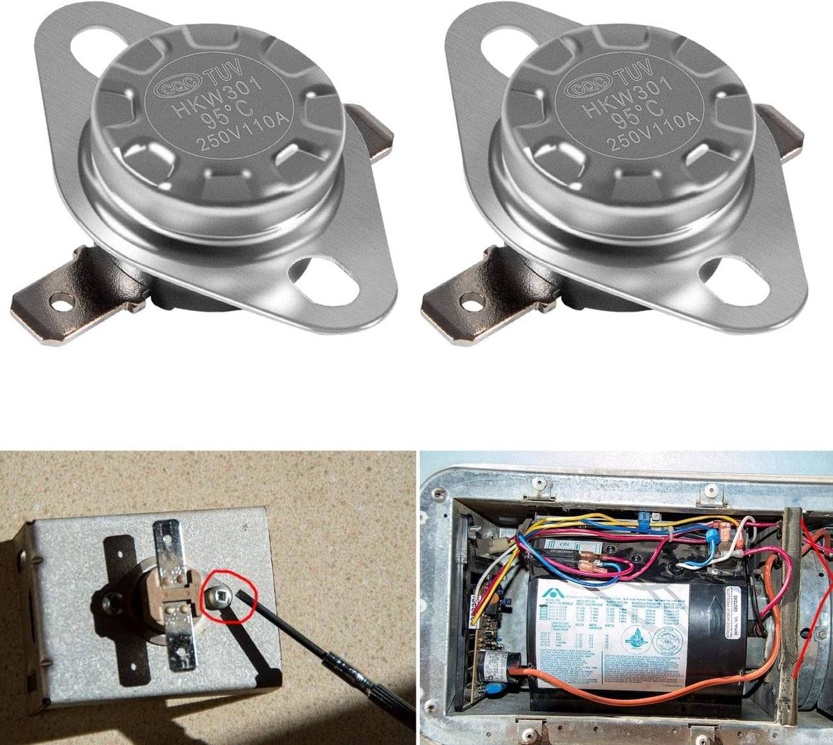 Two silver RV limit switches with base bracket and electrical terminals
