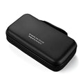 Black hard EVA DVD/CD case with zip closure, rounded shell, printed branding.